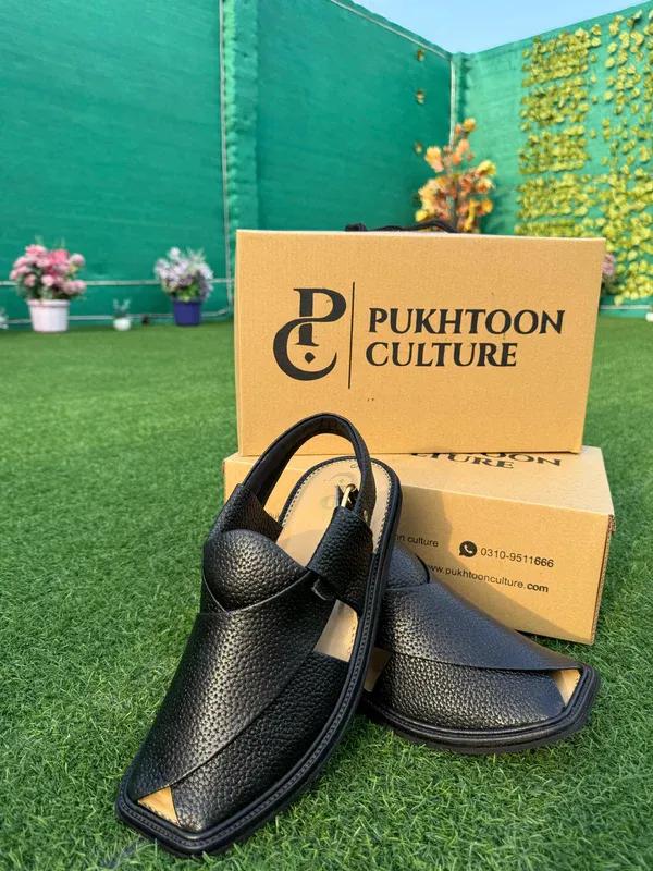 Men's Pu Leather Plain Peshaweri Chappal
