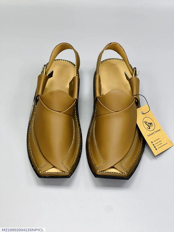 Peshawar Zulmi Inspired Yellow Peshaweri Chappal Premium Leather